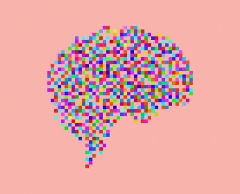 BrainMemory TopArt - Picture of brain using coloured dots